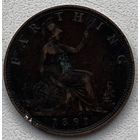 Великобритания 1 фартинг 1891 г.