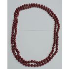Бусы бордовые длиной 148 см. Европа. Стекло.