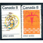 Канада - 1972г. - индейцы, национальные костюмы, символика - 2 марки - полная серия, гашёные [Mi 511-512]. #3-WB-90-A-2