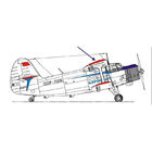 Декали для модели самолёта - длина надписи аэрофлот 62 мм.