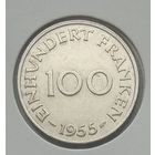 Саар 100 франков 1955 г. В холдере