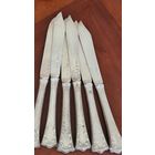 С 1 РУБЛЯ ! НАБОР 6 НОЖЕЙ СЕРЕБРО 238 гр КЛЕЙМА РАЗНЫХ СТРАН 1900 годы