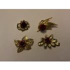 Брошь Красная Роза эмаль Германия винтаж