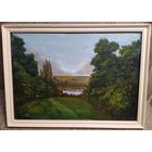 Пейзаж масло на двп  36 на 26