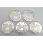 1oz Серебро, Беларусь 2014г. ( 5 монет )