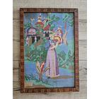 СТАРАЯ,БОЛЬШАЯ ВЫШИВКА В РАМЕ.