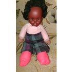 Кукла винтажная 1977 г Негритянка, заводная, мягконабивная