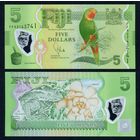 Фиджи 5 долларов 2012 г. (P-115a(1), UNC) [Полимер. Флора и фауна Фиджи]