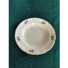 Посуда СССР. Тарелка глубокая D 24 см, Будянский фаянсовый завод - Серп и Молот (Буды), клеймо 57-65 гг