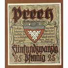Нотгельд , 25 пфеннигов, Прец, 1921 год. Веймарская республика