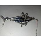 Ёлочная игрушка СССР, стеклярус. Ракета со звездой. 18-19 см