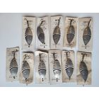 Блесна ВОЛГА МАЛАЯ "Военохот номер 4" СССР, клеймо. Родная подложка. СССР