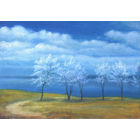 Картина: "Вишневый сад около озера". -Мельник К. В.