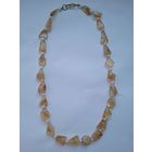 Бусы. Натуральный цитрин и жемчуг. 80-е годы. Длина 53 см