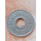 4. Распродажа! 1/2 пенни Фиджи 1943 г. Редкая!