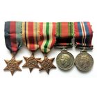 WWII ГРУППА ИЗ ПЯТИ БРИТАНСКИХ МИНИАТЮРНЫХ НАГРАД НА КОЛОДКЕ  ВМВ (1939 -1945 г.г.)