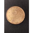 5 сантимов 1922 года. Хорошее состояние! С 1 рубля