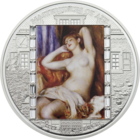 Острова Кука 20 долларов 2012г. Шедевры искусства: "Пьер Огюст Ренуар - Спящая купальщица". Монета в капсуле; подарочном футляре; сертификат; коробка. СЕРЕБРО 93,30гр.(3 oz).