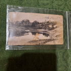 Немецкая открытка 1918 года, - местечко Бобр, вид через реку на церковь и костёл.