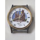 Новые !!! Часы Луч. Кварц. в упаковке и с документом. 1999 год. Красный костел. День. Ночь. солнышко и луна бегают между башенками.Новые . темный корпус. новая батарейка2.11.25г. !!!