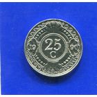 Антильские острова 25 центов 1990 UNC