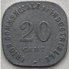 Франция 20 сантимов 1917 г. Венсенн. Нотгельд