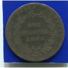 Британская Индия 1/4 анна 1835 , East India Co.
