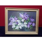 С рубля без мц. небольшая картина "Сирень", 22х17см. масло фанера