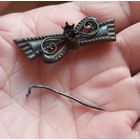 Брошь старинная бабочка серебро клейма