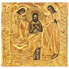 Икона в окладе Крещение Господне латунь золочние сер. XIX в. 31,3 x 26,5 см.