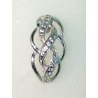 Серьга-одиночка с фианитами, Ag_925, 1,43 г.