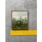 Картина миниатюра масло времен СССР. Пейзаж. ГДР