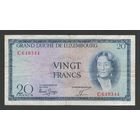Люксембург 20 франков 1955 года. Тип Р-49. Состояние VF+