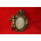 Рамка для фото в старинном стиле с ангелом большая , бронза