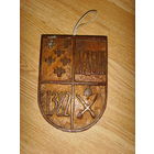 Скульптура СССР подписная Медынь .  Герб  . Е . Артамонов .  Металл 1973 .