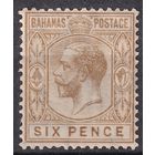 109.BrKCI. Великобритания. Колонии. Багамские острова. Стандарт. Георг V. 1922 г. 6P. Mi.#82.
