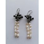 Серьги СССР с речным жемчугом