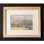 Хмелевский В.В "Пейзаж", картон, масло. Размер с рамой и паспарту 30х24,5 см.