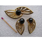 Набор. Брошка и клипсы ЧССР