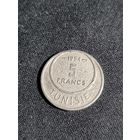 ТУНИС 5 франков 1954(состояние)