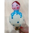 Елочные игрушки, стекло, неваляшка, девочка в платке