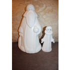 Дед Мороз и Снегурочка, пластик, времён СССР, высота 35 и 20 см.