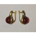 Серьги старые, Янтарь, позолота, СССР
