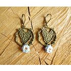 Серьги ручной работы "Бабочки на цветочке))"