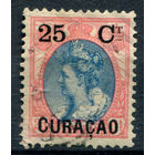 Нидерландские колонии - Кюрасао - 1901/02г. - королева Вильгельмина, надпечатка 25 с - 1 марка - гашёная [Mi 33]. #3-WB-101-A-1