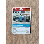 Вкладыш, фантик от жвачки. Жевательная резинка Maskotka гоночные автомобили. Карточка 80-90х годов Турция