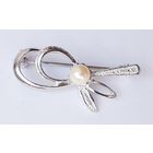 Брошь серебро с натуральным жемчугом. 50-е годы,  Германия. Пфорцхайм.