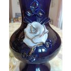 Ваза старинная большая кобальт, позолота