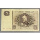 Банкнота Швеция 5 крон 1961 год - Густав VI Адольф