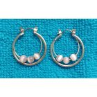 Серьги с шариками кошачий глаз